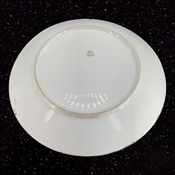 J P L France Limoges Hand Painted Plate Dish Beaded Edges JPL Signed E Carlson - Picture 3 of 10